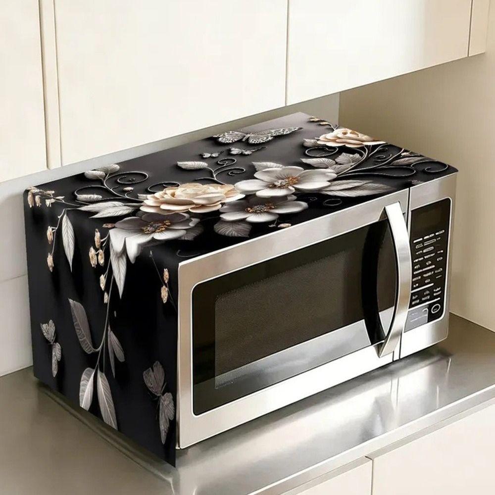 85x35cm Microwave Oven Dust Cover Oil Proof Waterproof Polyester Fabric Machine Protector Washable Protective Cover