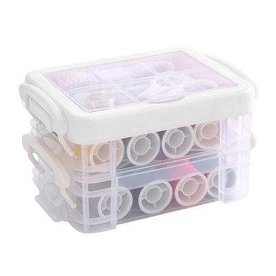 30Pcs Multifunction Sewing Kit Portable Multi-color Sewing Thread Storage Box Needle Tape Scissor Threads Sewing Organizer Case
