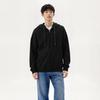Neutral style full zipper cardigan hoodie, comfortable casual jacket, loose fitting top