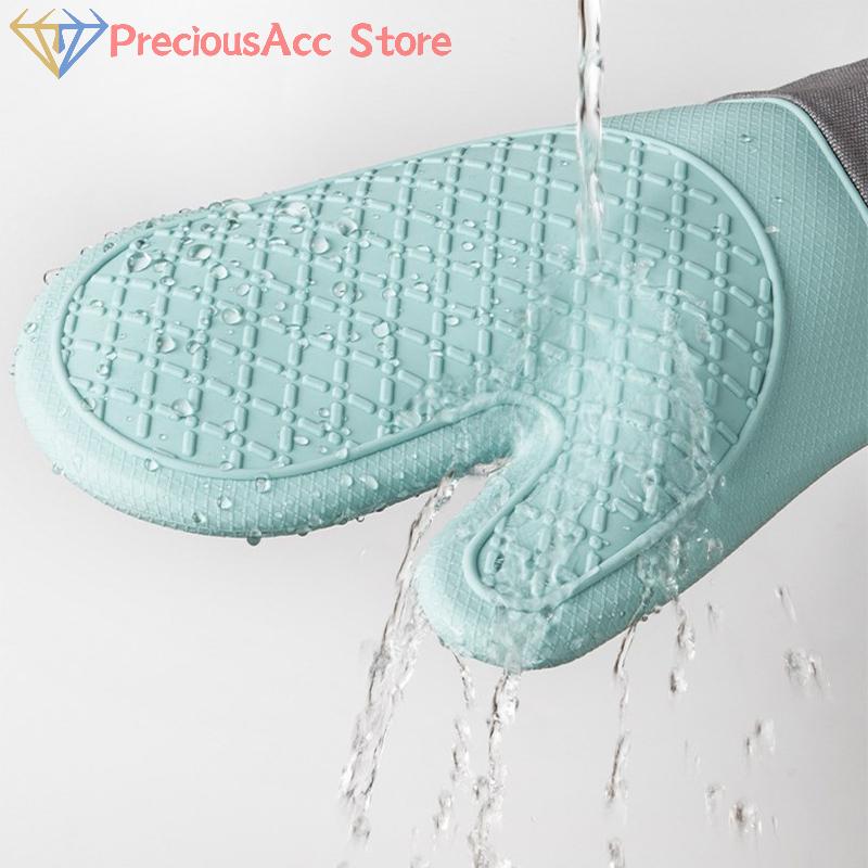 1PCS Oven Gloves Silicone Gloves High Temperature Resistant Anti-burn And Non-slip Kitchen Microwave Baking Dessert Tools