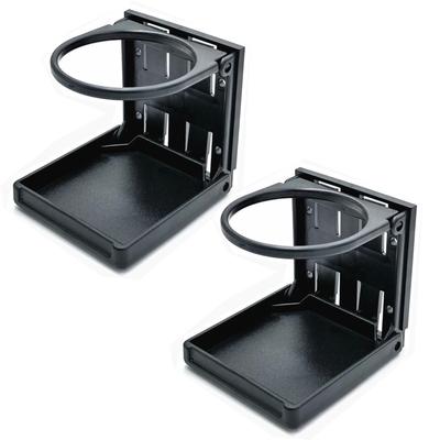 HUIKKJP Car Drink Holder Foldable Plastic Bottle Bottle Cup Mount Car Set of 2 (Black)