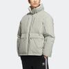 Adidas Originals Trefoil Premium Down Embroidered Logo Zip-Up Collar Goose Down Jacket Men Outerwear Gray HS7279