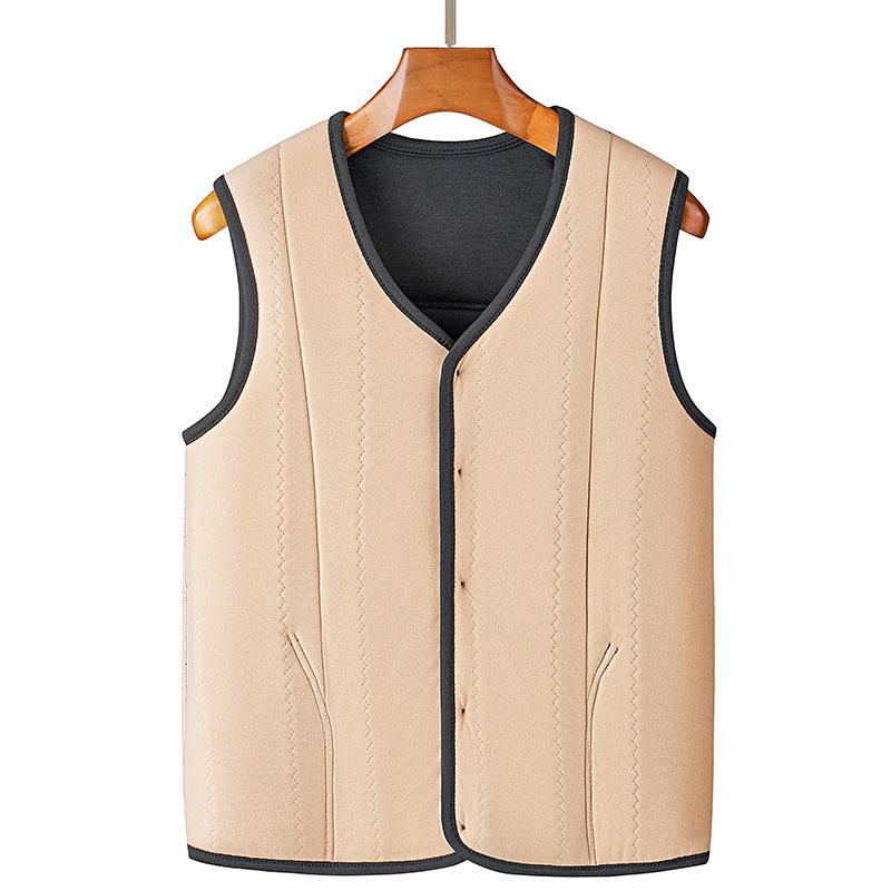 Winter Men's Thickened Cotton Vest: Mid-Aged & Elderly Wear