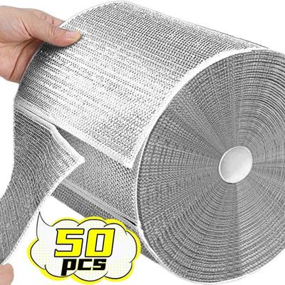 1/10/30/50pcs Double-Sided Metal Wire Dishwashing Cloth - Non-Stick & Oil Resistant