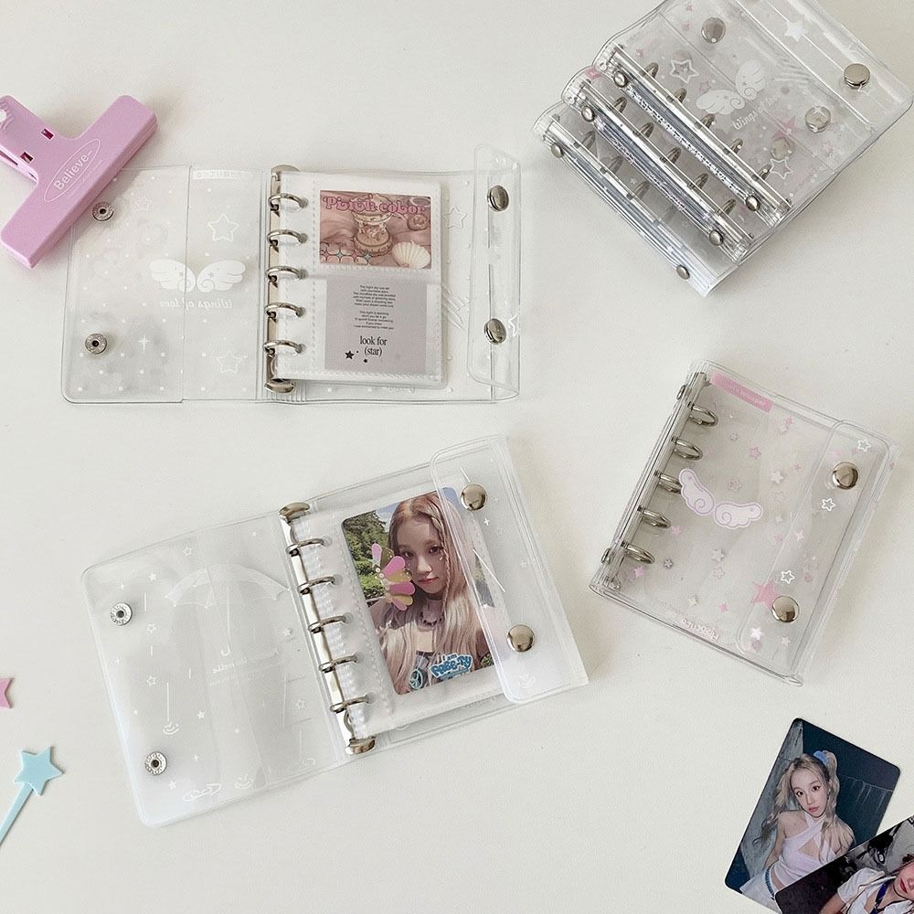 Angel Wings Patterns Loose-leaf Cover Transparent Photo Album Multi-functional Postcards Binder