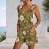 Womens Plus Size Sleeveless Pocket Short Romper