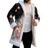 Men's Christmas Long Hooded Cardigan With Pockets Warm Jacket