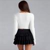 Ruffle High-Waist Sweet Mini Skirt with Half-Body Cake Design