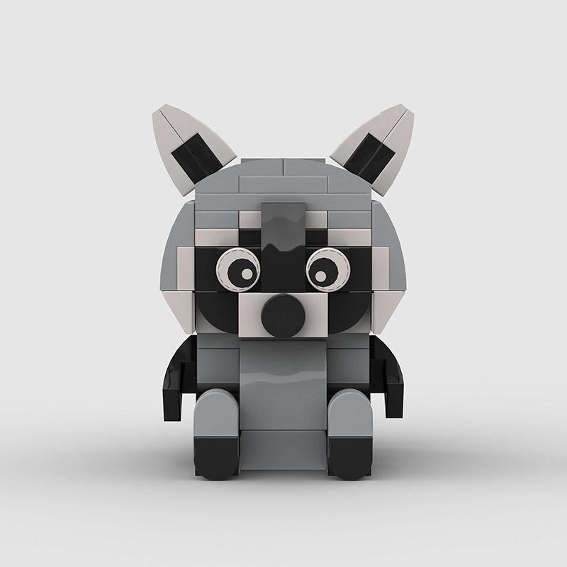 MOC Animales Figuras Lindos Pequeños Modelos de Mapache Panda Bloques de Construcción Juguetes para Niños Amigos Navidad Niños Regalos de Navidad