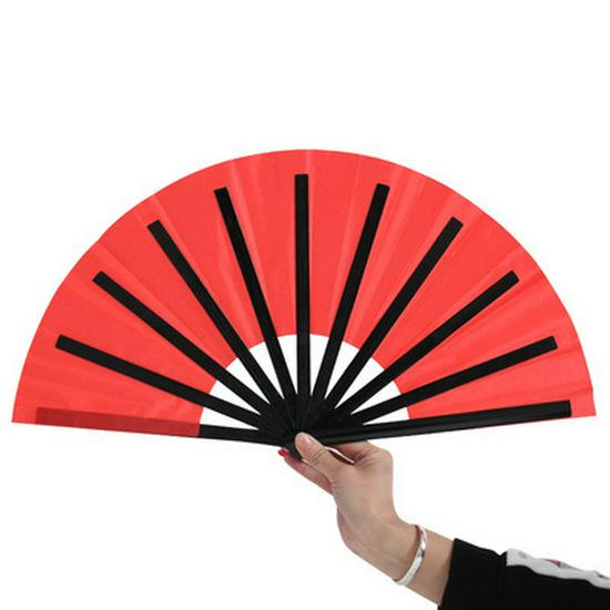 Northern Magic Transforming Bamboo Kung Fu Fan - High-Quality Black Bone Stage Magic Prop Right Hand Bamboo Fan 27cm красный