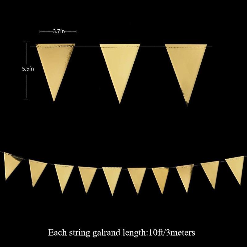 

Gold Triangle Flag Pennant Banner Bunting for Graduation Birthday Wedding Nautical Ahoy Achor Theme Party Supplies 1 PCS золотой