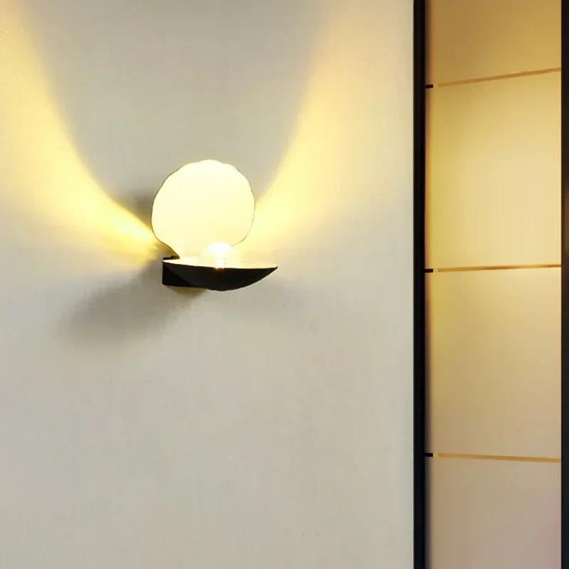 Modern Simplicity Shell Wall Lamps Nordic Entrance Outdoor Lighting Bedroom Bedside Bathroom Wall Light Pastoral Leisure Feeling