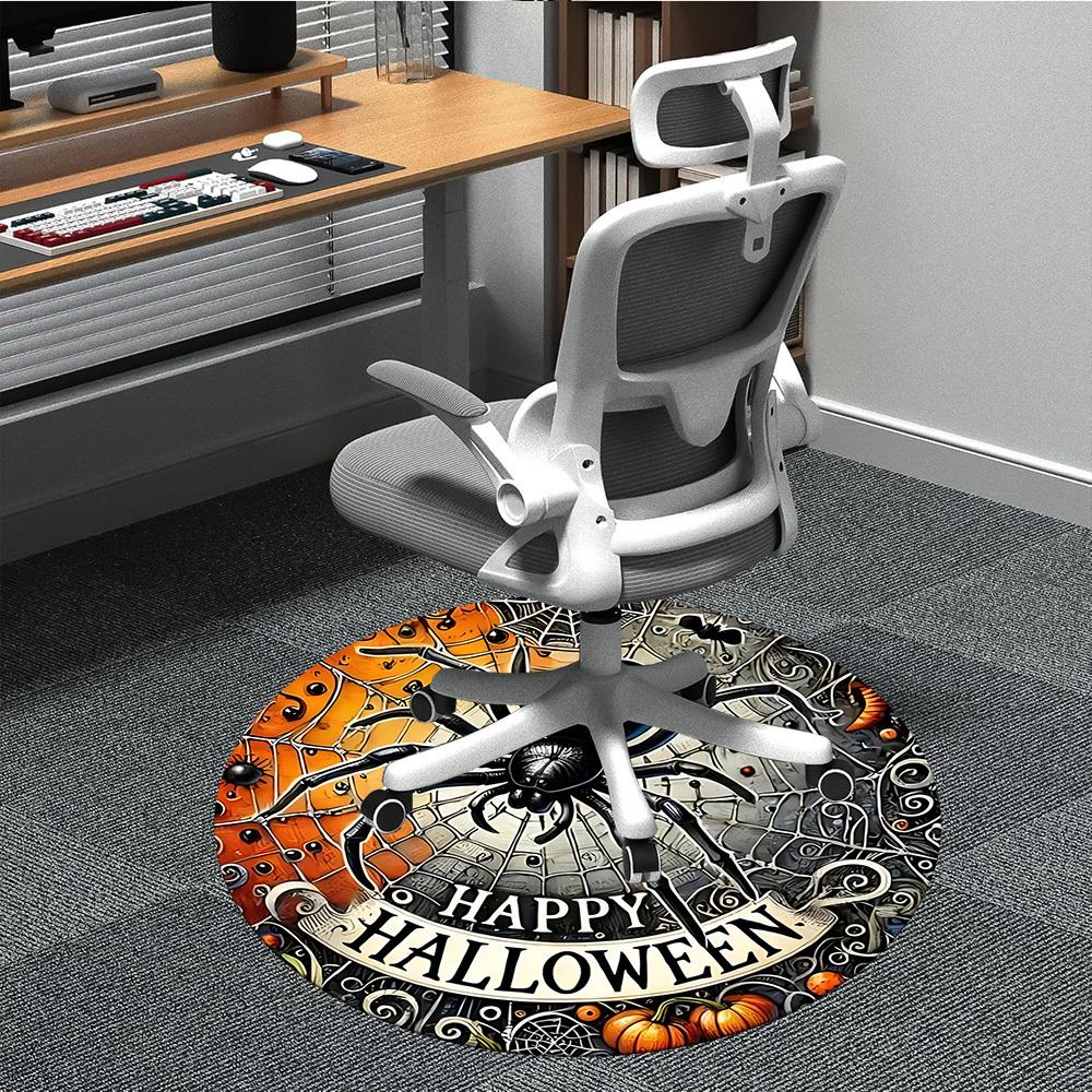 1 Stück Halloween Spinne Büro Runder Teppich, Unter Bürostühlen Schlafzimmer Wohnzimmer Heimdekoration, Raumdeko, In Verschiedenen Größen Erhältlich