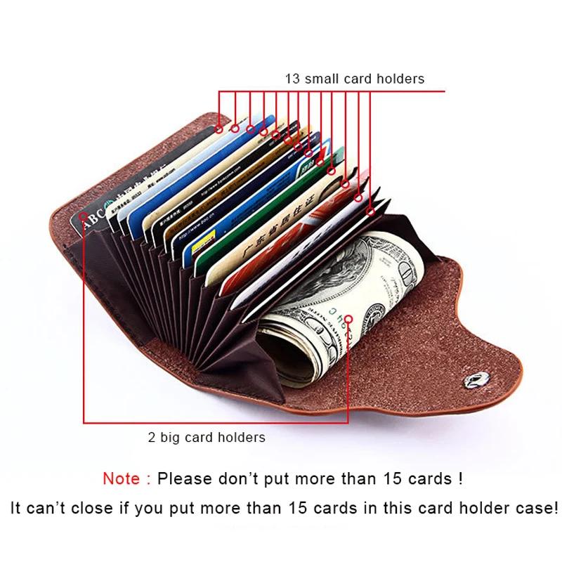 Genuine Leather Unisex Business Card Holder Wallet Bank Credit Card Case Id Holder Bag Men Women Cardholder Minimalist Wallet