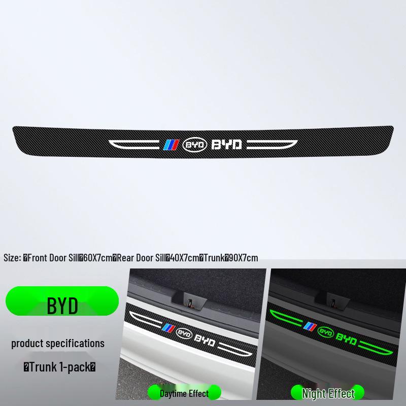 

BYD Yuan Pro Song Qin Plus Tang DMI Han Светящиеся накладки на пороги и наклейки для защиты багажника от царапин
