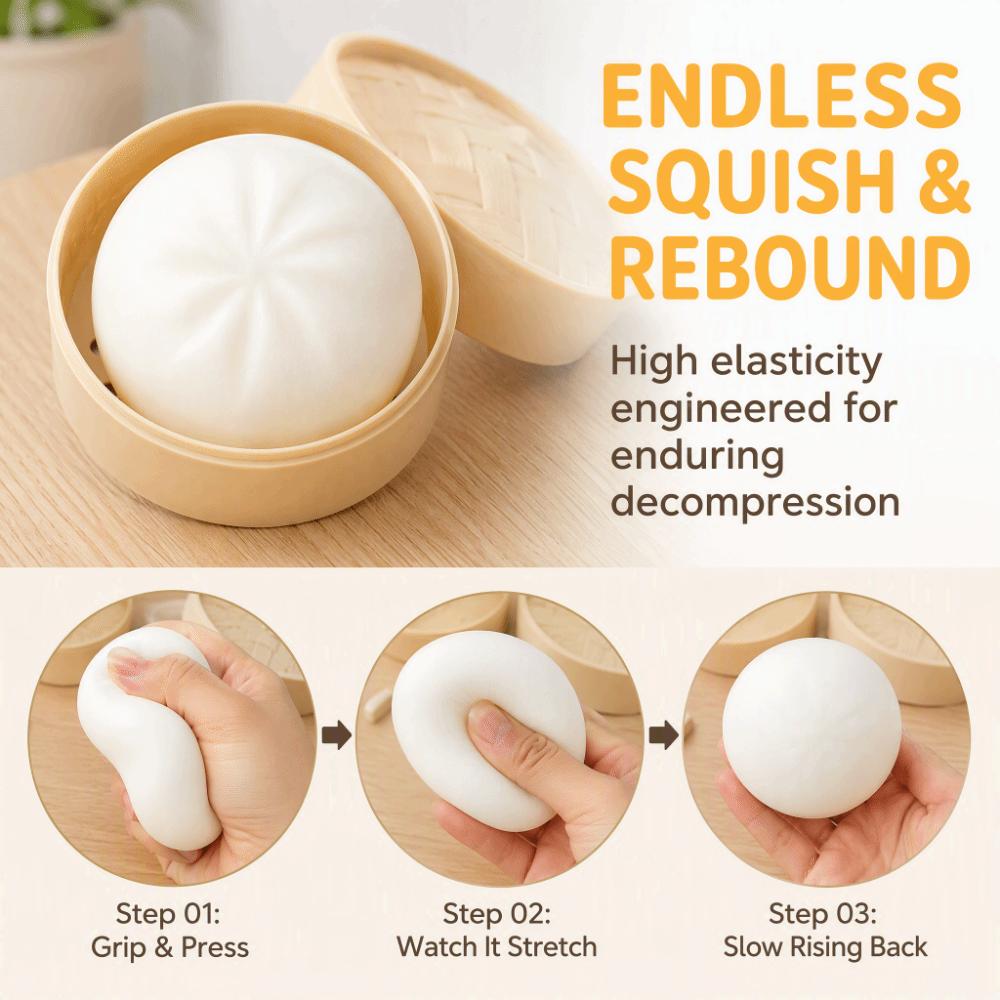 Low Rebound Steamed Bun Squishies Slow Rebound Steamed Bun Squeezable Toy Kids Gifts