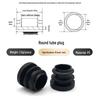 Black Round Plastic End Cap for Chair and Table Legs, Stainless Steel Plug, Tube Stopper
