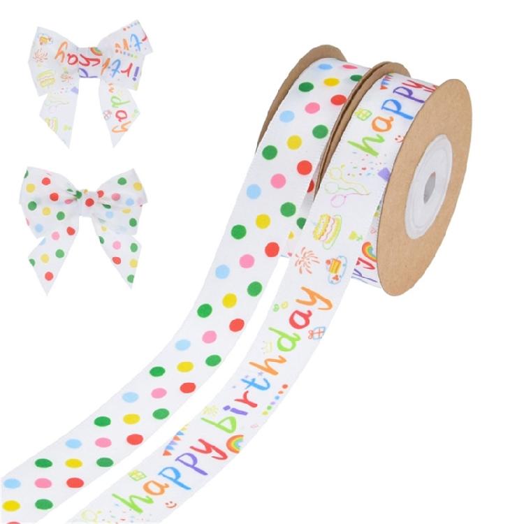 Happy Birthday Ribbon Handmade Ribbon for Crafting DIY Sewings Project Hair Bows