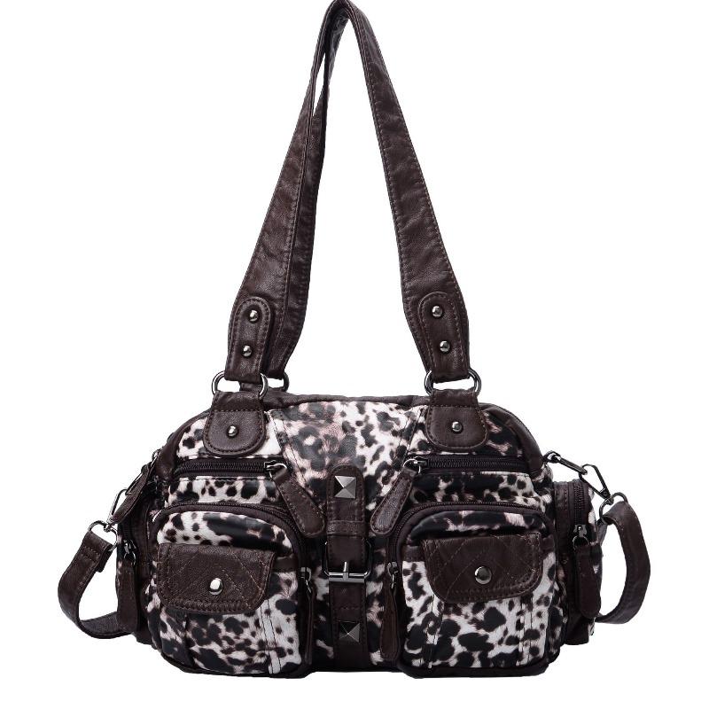 Nuova borsa a mano da donna Yk lavata, borsa a tracolla versatile per il pendolarismo, borsa a tracolla morbida in pelle