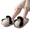 Apcans Cute Penguin Cotton Slippers Autumn and Winter Home Indoor Warm Plush Thickened Non-slip Fluffy Shoes
