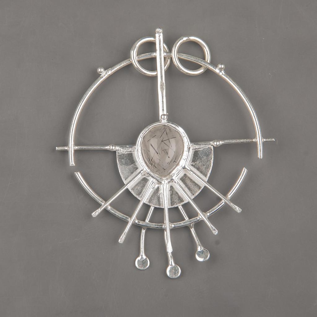 Black Rutile Pendant, 925 Solid Sterling Silver Gemstone Jewelry, Handmade Pendant, For Thanksgiving