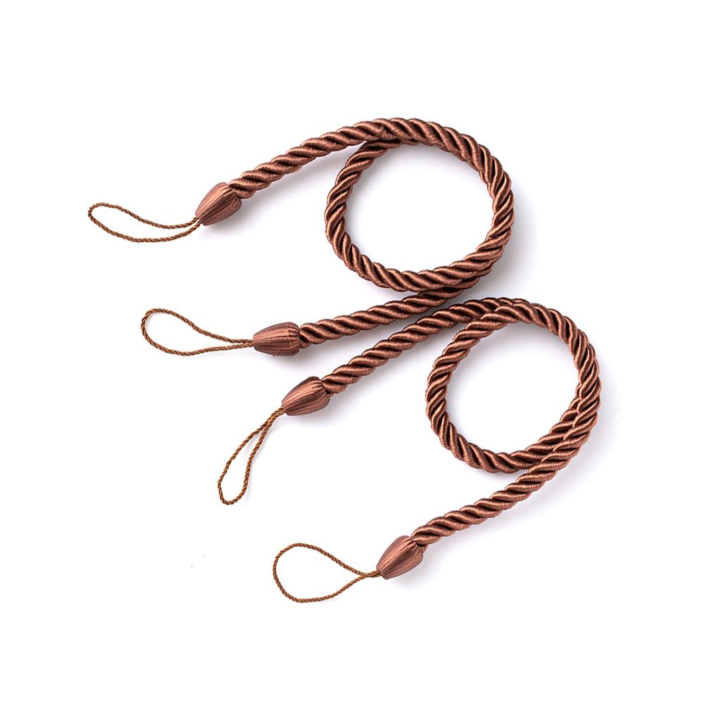 2 Pieces Home Hotel Polyester Curtain Holdback Living Room Bedroom Drape Tieback Decorative Holder Waved Rope Decor