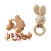 3Pc Baby Rattle Toys Wooden Animal Car And Crochet Rattle Sets Baby 0 12 Months Toys Teething Toys Baby Accessories Baby Toys