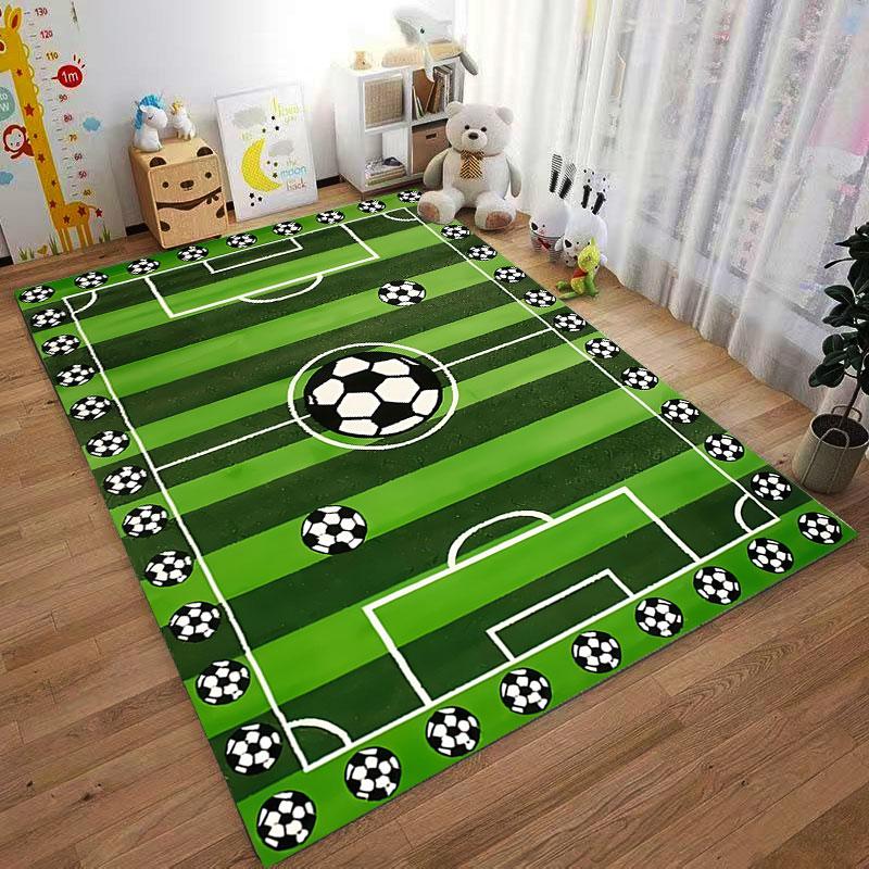 Tappeto Design Campo da Calcio adatto come tappetino antiscivolo per il soggiorno o il divano della camera da letto
