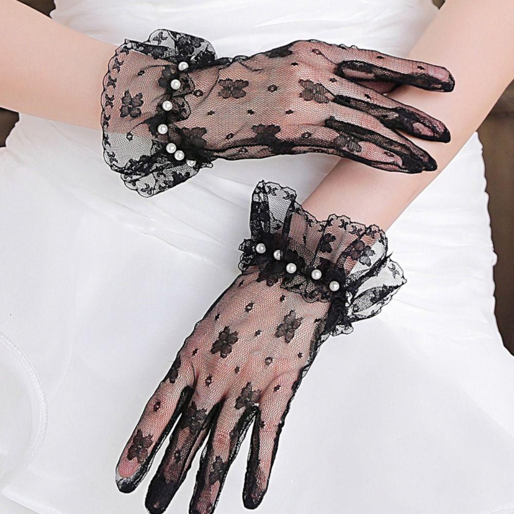 Short Party Gloves Lace Short Gloves New Mesh Gloves  Birthday