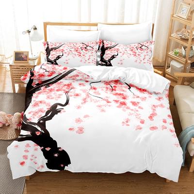 Plum Bossom Pink 3d Bedding Set Duvet Cover Sets Comforter Bed Linen Twin Queen King Single Size Room Decor Kids Adult Flower