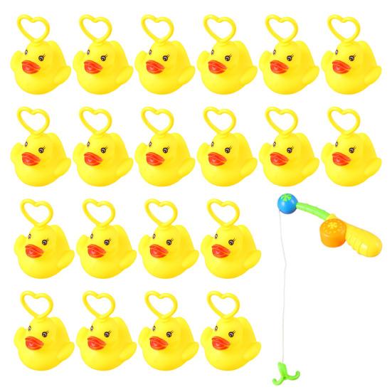 20Pcs Duck Fishing Toys Bath Time Toys for Kids Floating Fishing Games Beach Pool Games Indoor Outdoor Fun Gift for Children