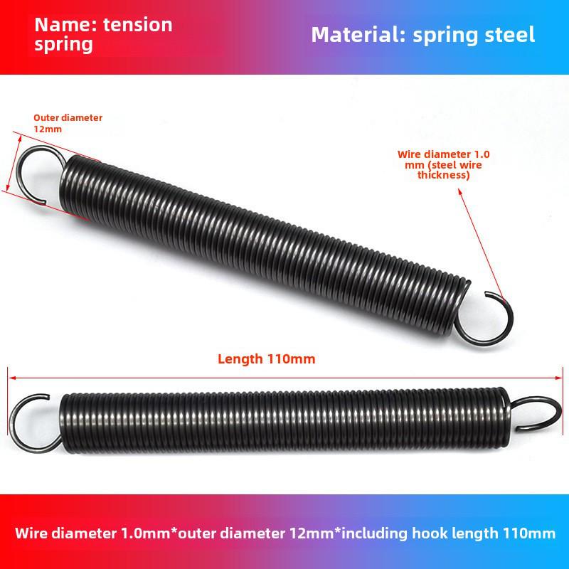 1.0mm Yellow Spring Steel Tension Spring with Hook Clamp for Mop Brake Binding Machine