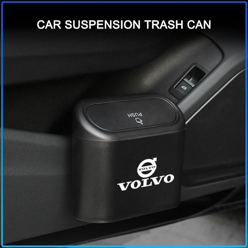 Car Trash Bin Hanging Storage Box ABS Square Pressing Trash Bin For Volvo 240 C70 S40 S50 S60 S70 S80 S90 V40 V50 V60 V90 XC40 XC60 XC90 Vnl Truck