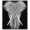 Black-and-White Cotton Double Bedspread Wall Hanging Elephant