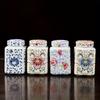 Ceramic Seal Jars Floral Portable Nut Kitchen Organization Nut Storage Coffee Bin Container Fliptop Jars Kitchen Decoration
