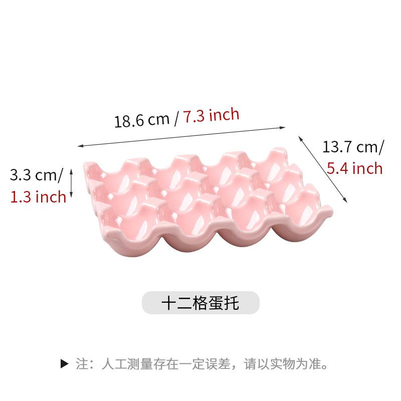 6/12 Grids Eggs Holder Gadget Ceramic Tableware Egg Boxes Refrigerator Eggs Tray Holder Boxes Household Kitchen Storage Supplies