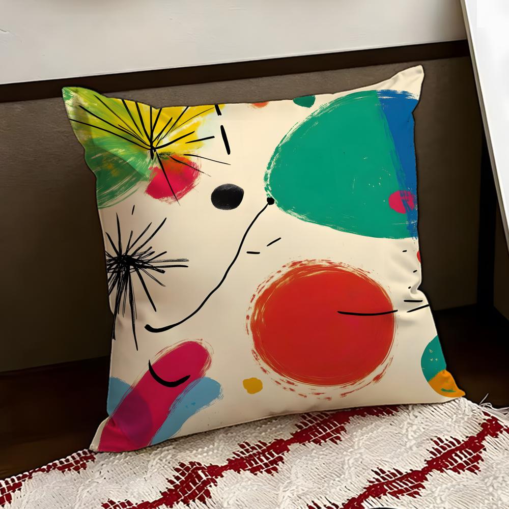 JJoan MMiros Art Cushion Cover Reversible Soft Durable Pillow Cover Home Car MultiScene Use for Daily Comfort
