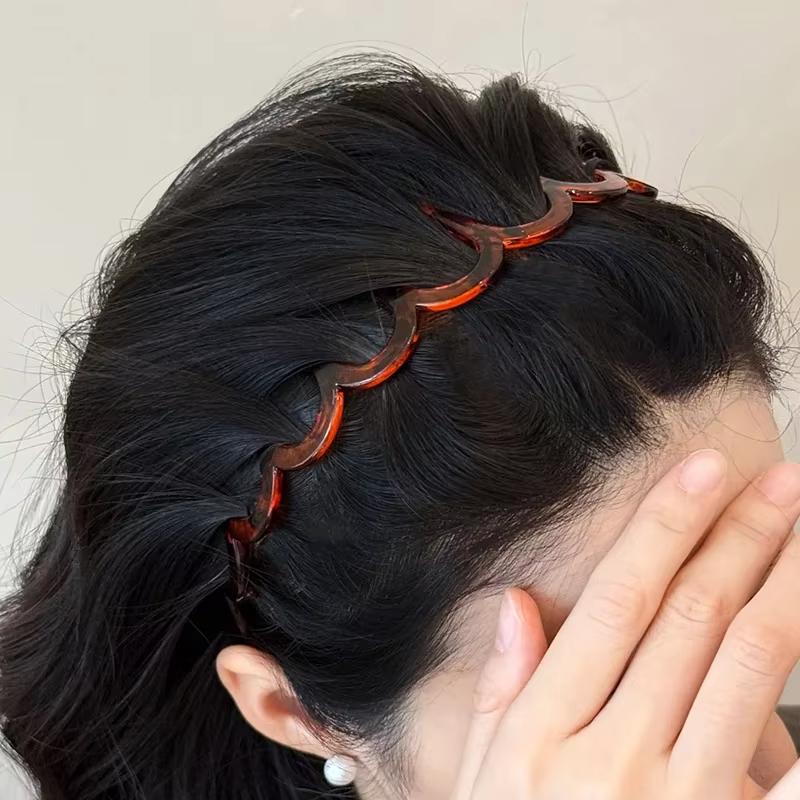 2Pcs Wave Headbands for Women Solid Toothed Non-slip Hair Bands Girl Face Wash Sports Hairbands Hair Accessories