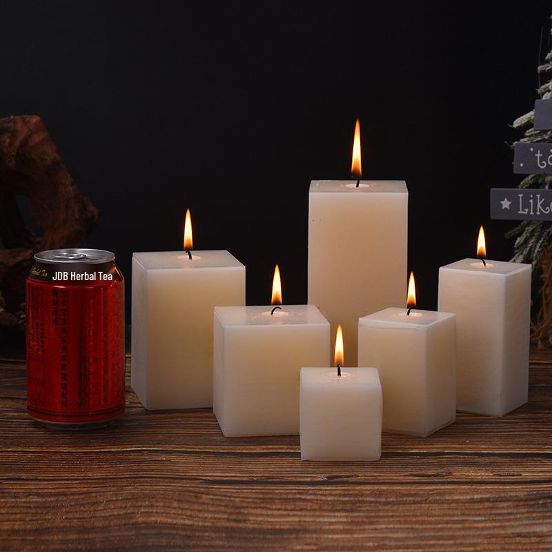 Classic Ivory Smokeless White Cylindrical Wedding Candles for Home and Restaurant Decor - Free Shipping