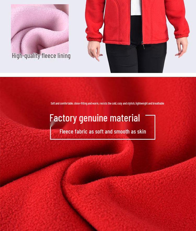 Women's Fleece Zipper Cardigan: Casual Autumn/Spring Jacket for Middle-Aged and Elderly Moms and Grandmas