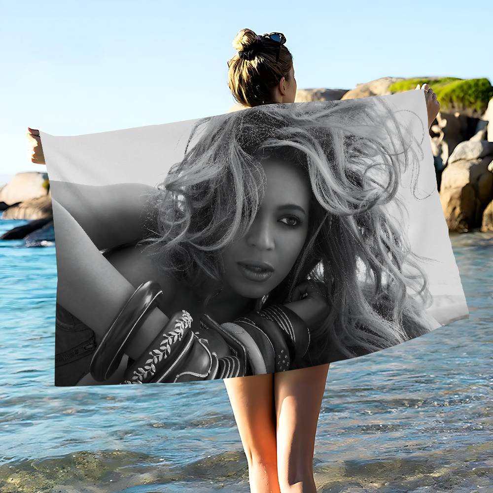 

Singer B-Beyonce Cowboy Bath Towel Microfiber Soft Water Absorbing Breathable For Girl Kids Decorative Cartoon Beach Towel W40*H60(CM)