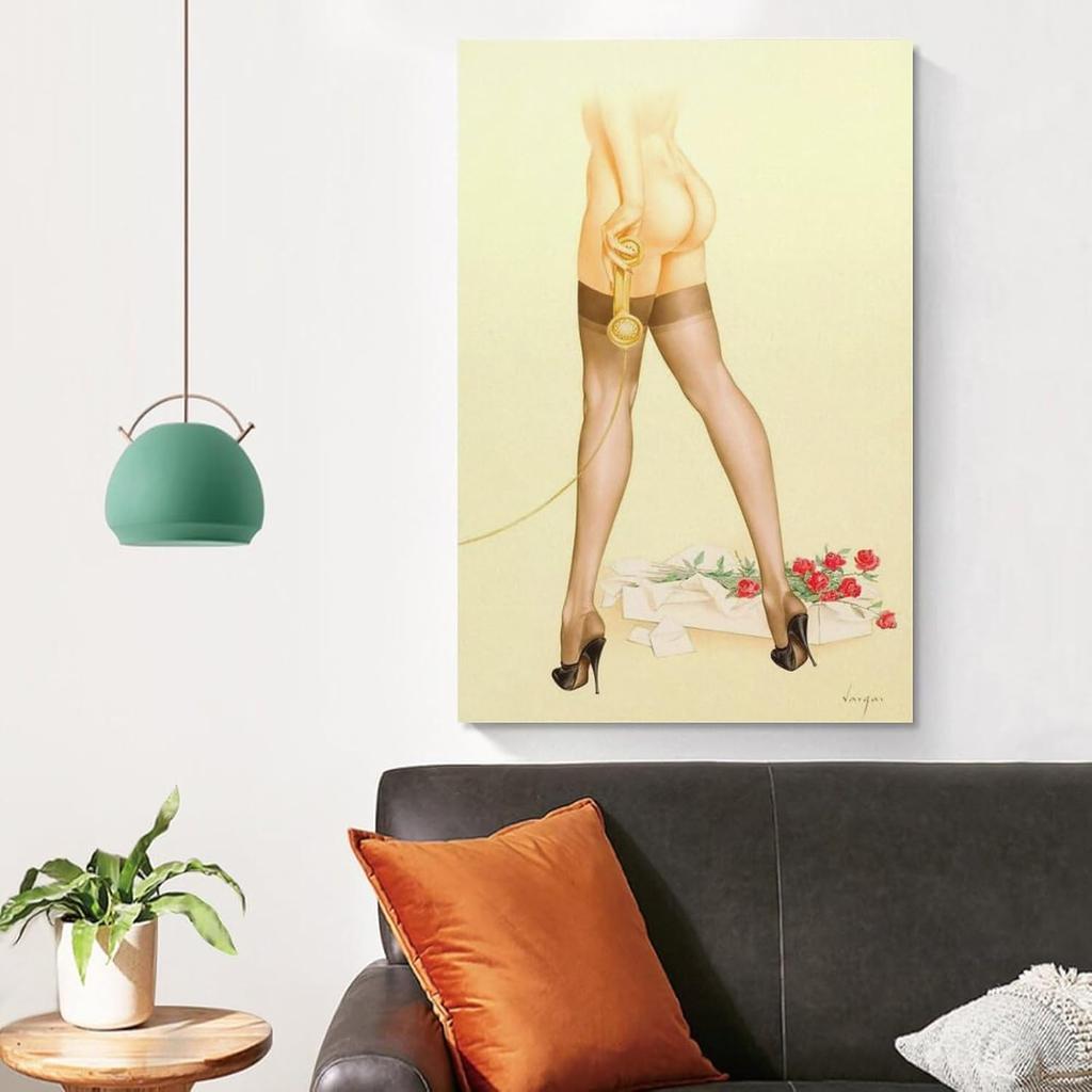 AAHARYA Alberto Vargas Poster Pinup Girl Painting Vintage Art Canvas Print (10) Canvas Painting Posters And Prints Wall Art Pictures for Living Room