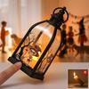 jijijing Halloween Candle Lantern, Decorative Spooky Witch Skeleton Pumpkin Tabletop Light for Haunted House, Front Porch, Gothic Home Party Decor