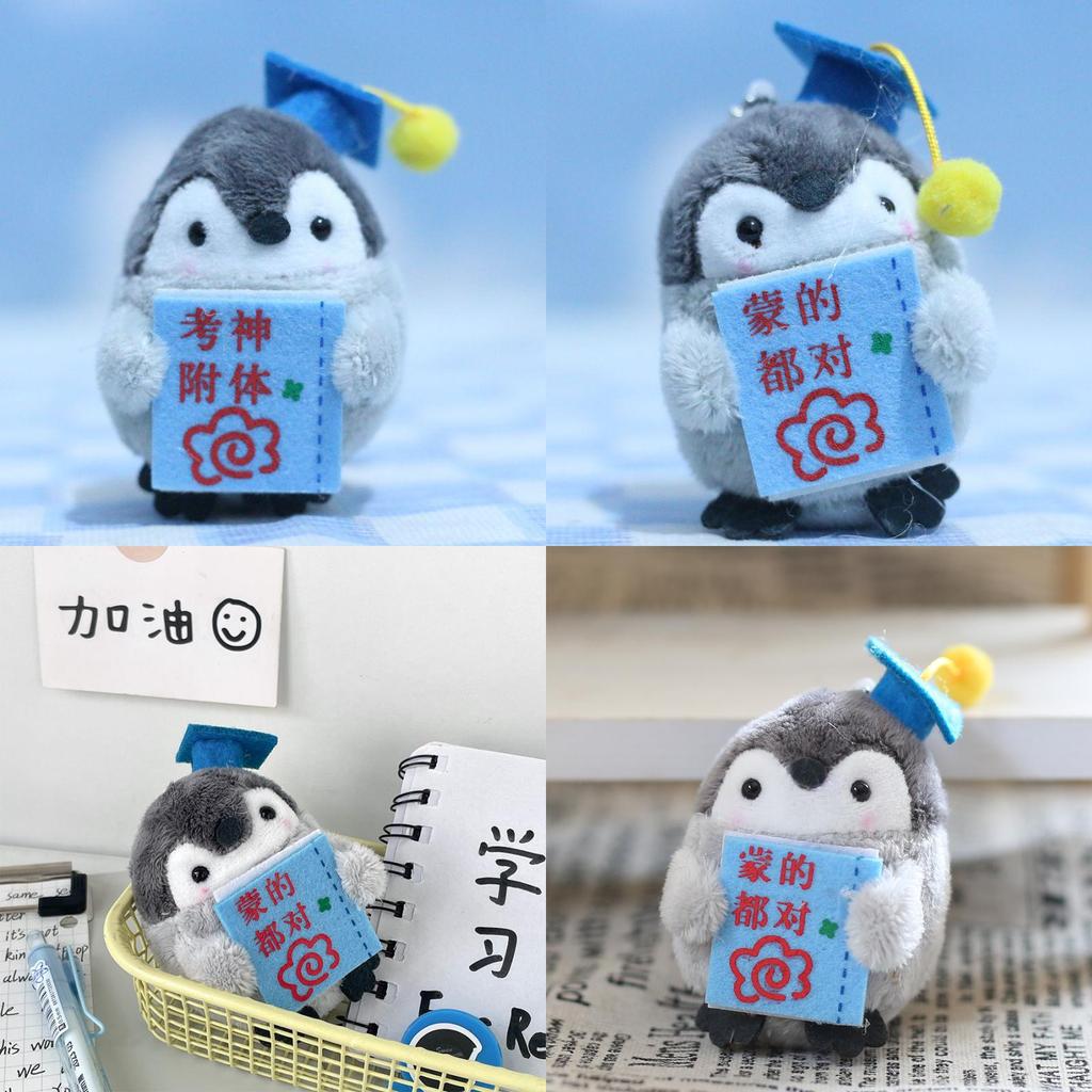 Adorable Penguin Plush Toy Motivational Graduation Gift For Students 8cm Short Plush