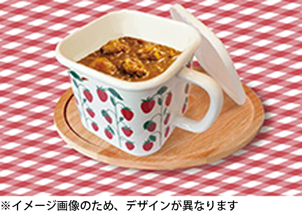 Tamahashi Storage Container Square Pot Enamel 1450ml Fire Compatible Made In Japan Prune White Red Strawberry IH/Gas YJ-819