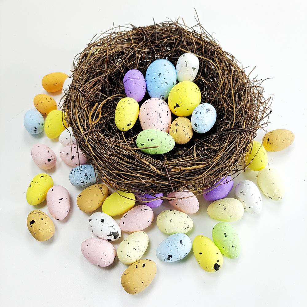 Easter Artificial Bird Nest Easter Eggs Natural Rattan Nest Eggs Storage Easter Decoration Diy Craft Supplies