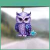 Lovely Acrylic 2d Owl Decor Playful Cartoon Car Interior Hanging Decoration