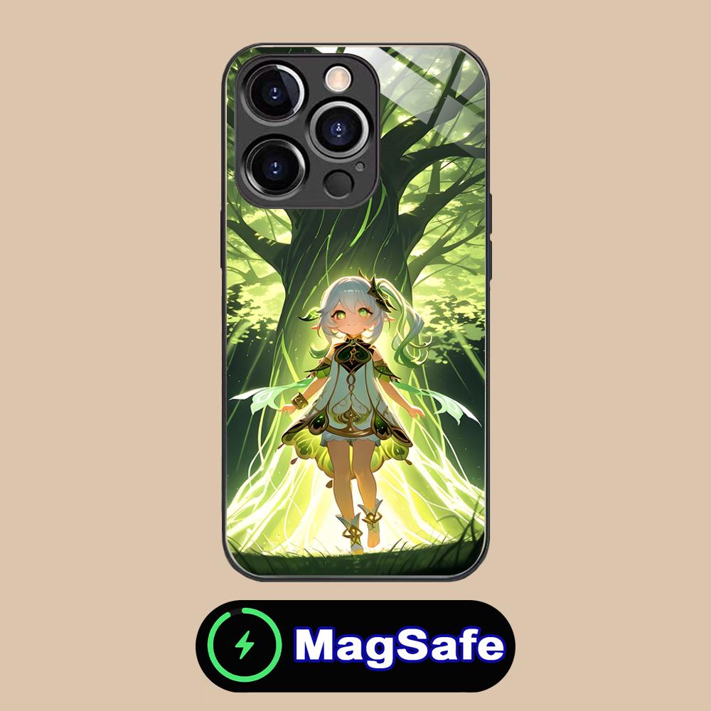 Genshin Impact Nahida Phone Case for iPhone 16 15 14 13 12 11 Pro Max Plus Mini MagSafe Glass Colour Printing Pretty Smartphone