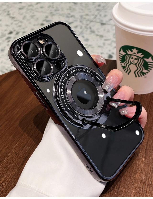 Für iPhone 16 Pro Max Luxus Magsafe Magnetischer Ständer Galvanisierter Rahmen Handyhülle Für iPhone 11 12 13 14 15Plus Objektivschutzhülle