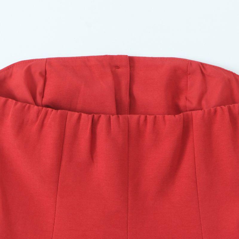 Kaslead New Women clothes Western Style Fashion Breasted Tube Top Top Trousers 5063730 1255434